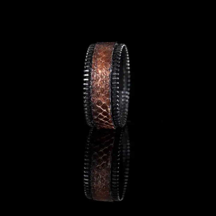 Slim Python Zipper Bracelet Burnt Brown: M 19 cm
