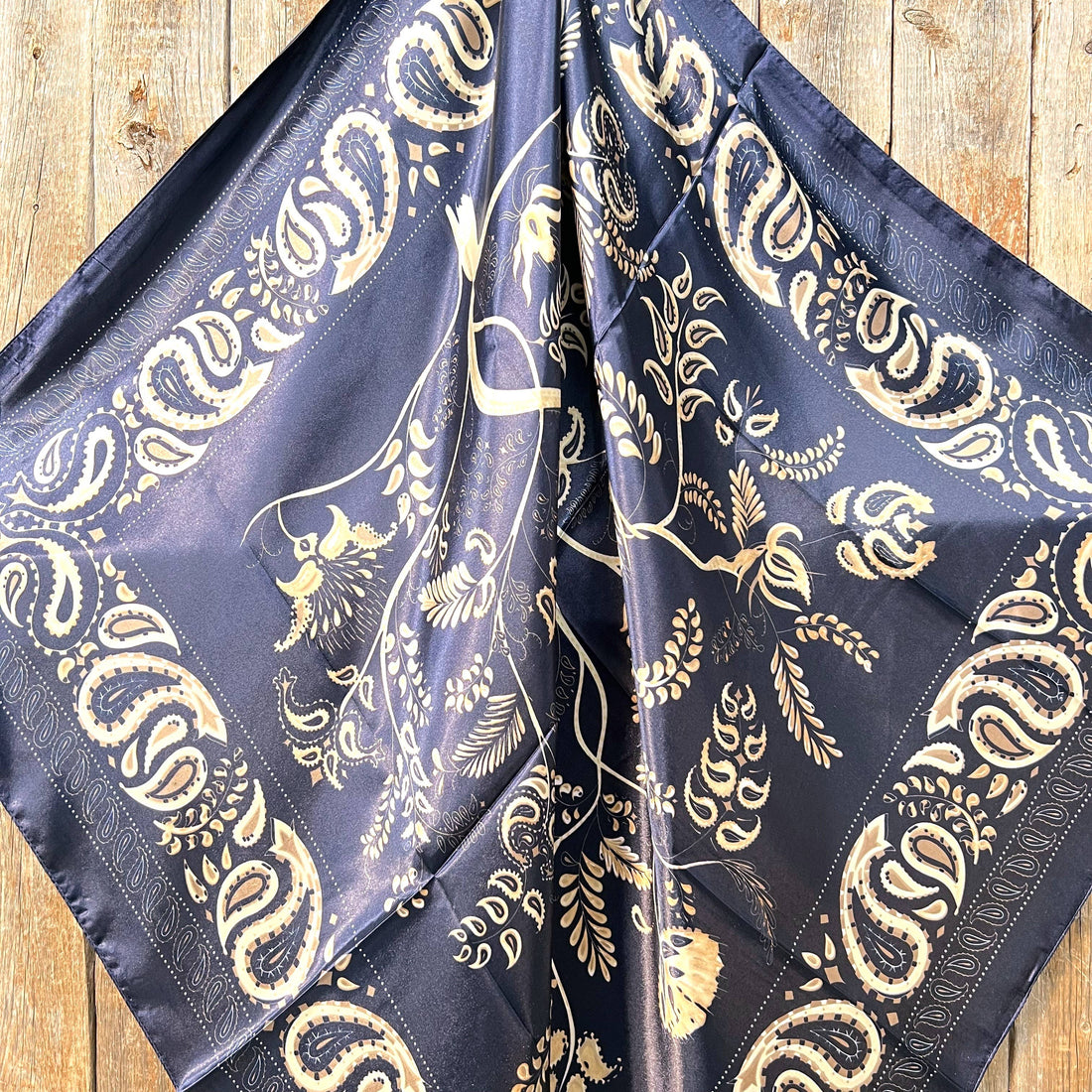 Blue and Cream Paisley Wild Rag