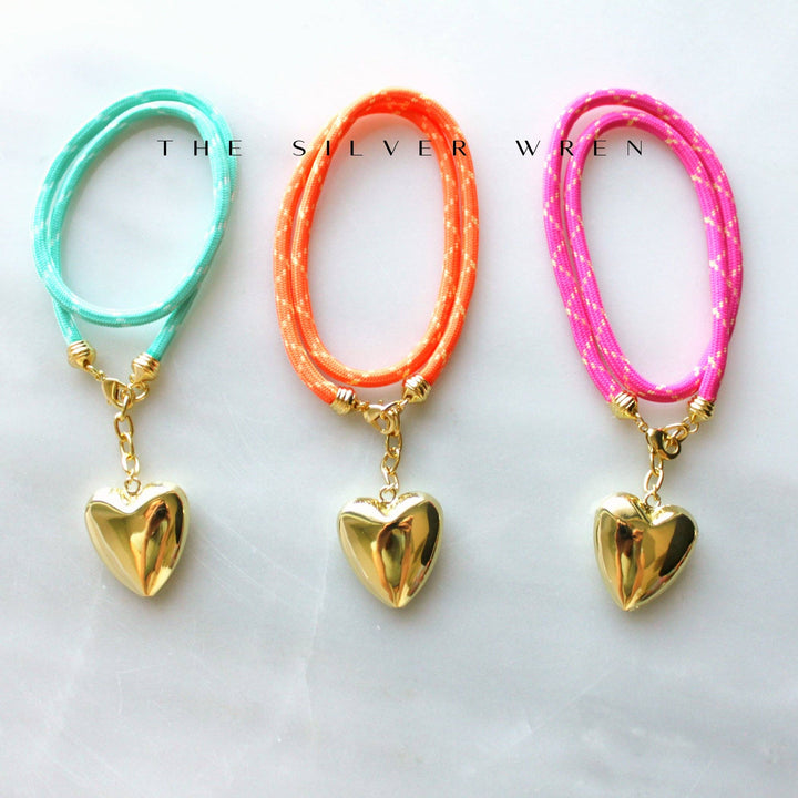 Tropical Winnie Cord Necklace - Trendy Giftable Jewelry: Hot Pink