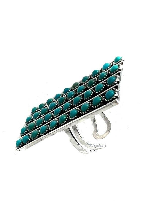 Western Cuff Ring: Turquoise