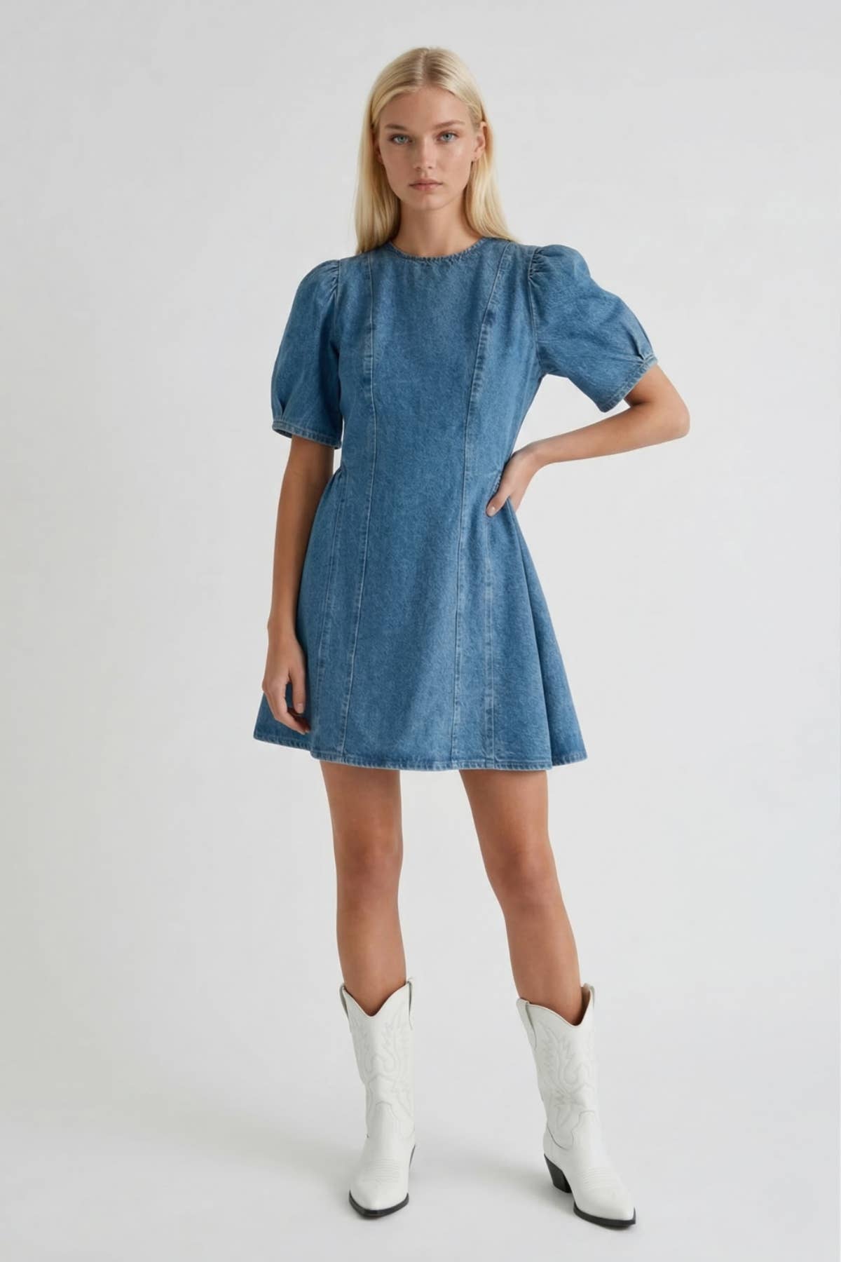 Rigid Denim Aline Mini Dress