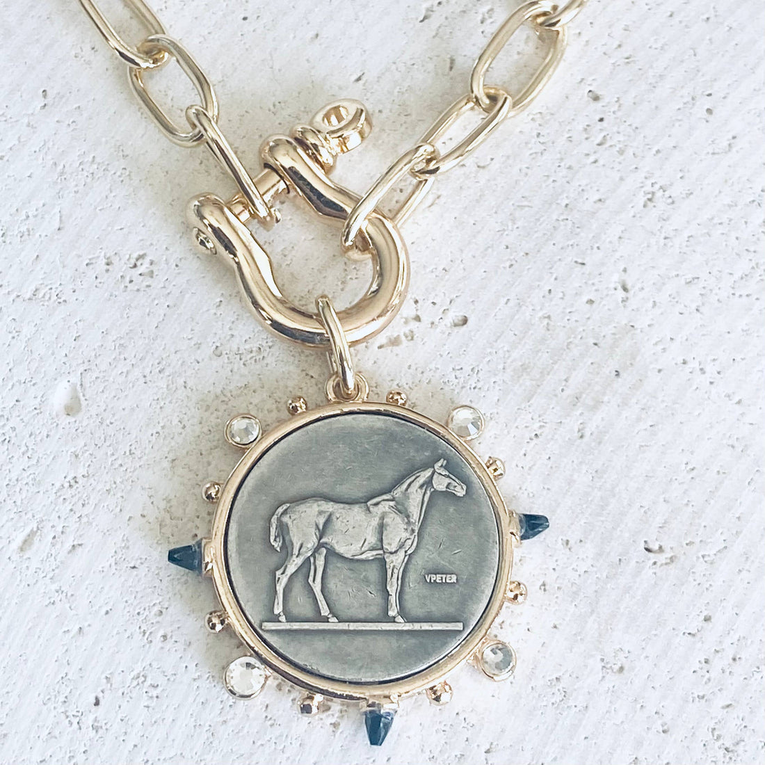 Horse Coin Shackle Necklace