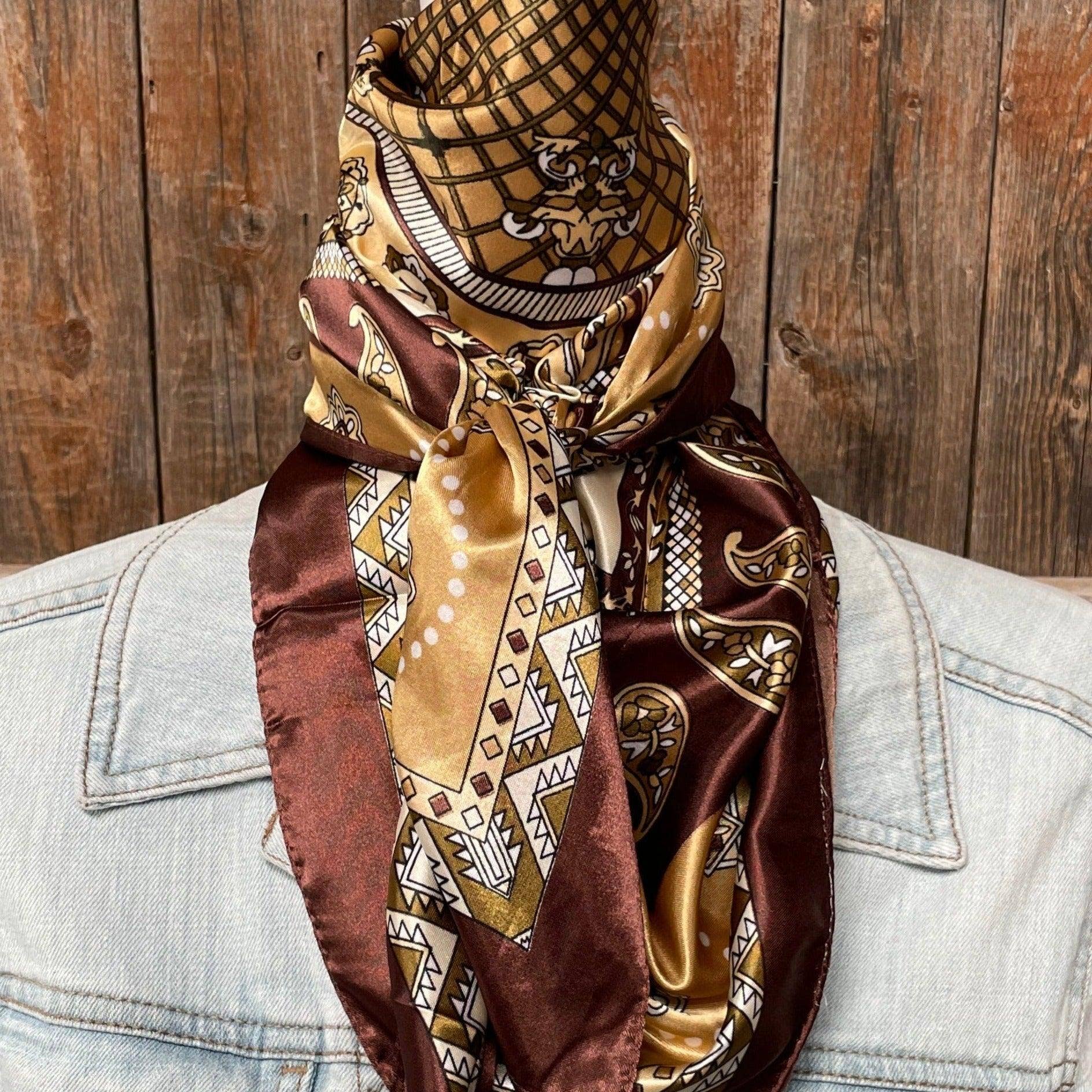 Brown and Tan Paisley Wild Rag – La Ceiba Ranch