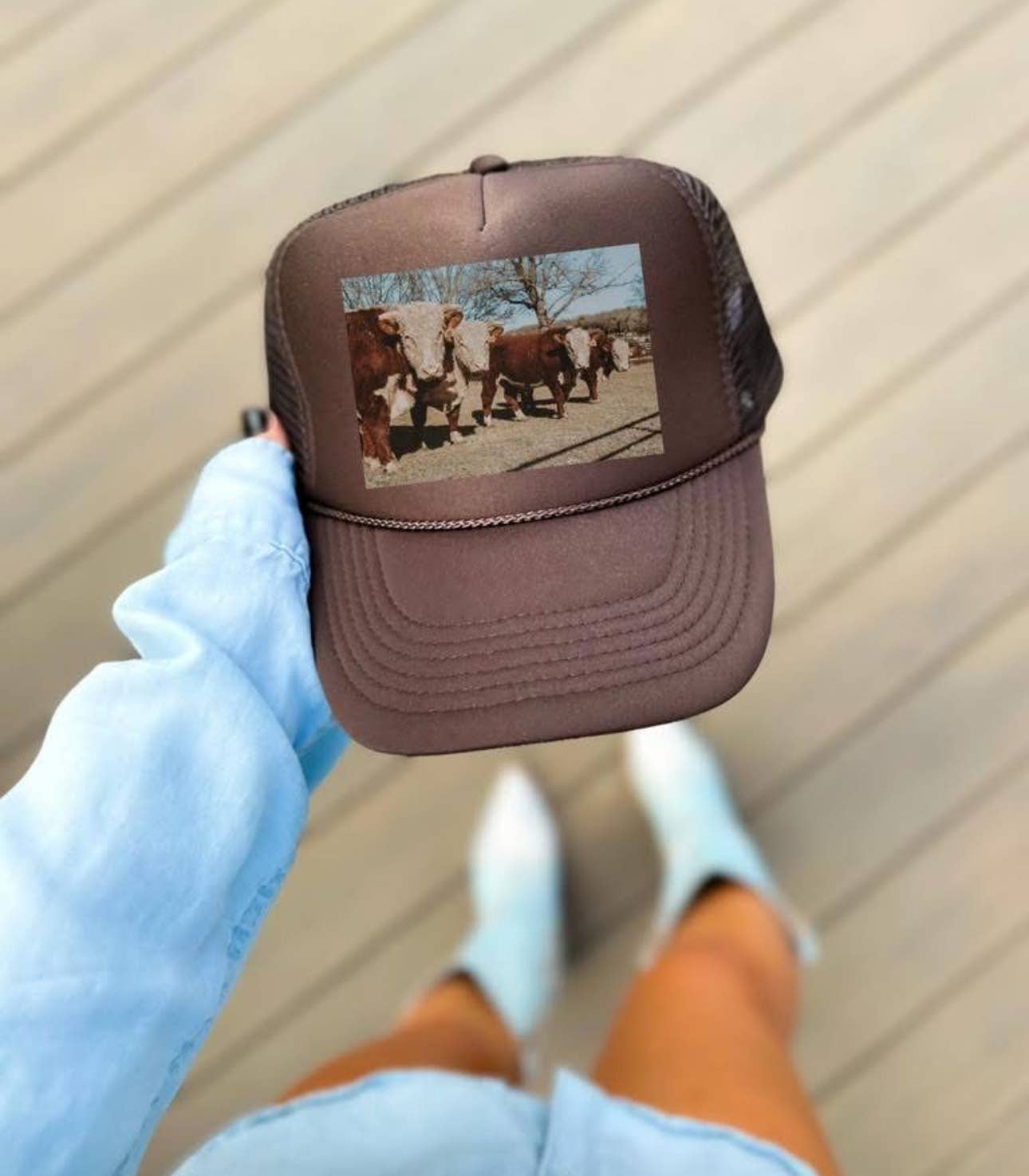 Hereford Herd Trucker Hat: Brown