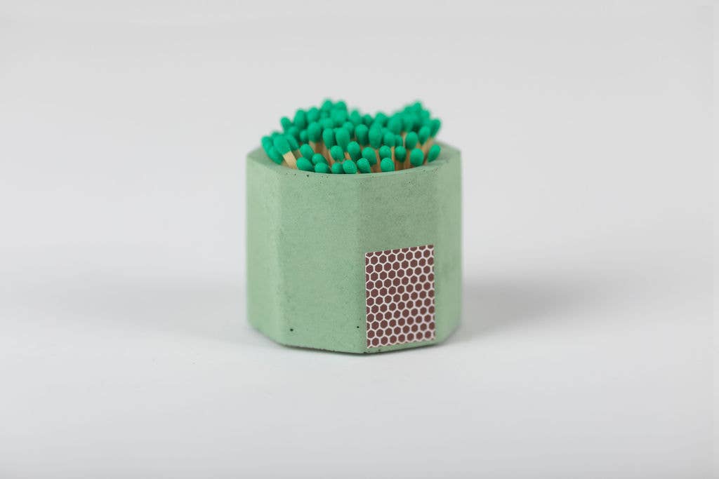 Concrete Match Holder – Modern Brights with 2-Inch Safety Matches