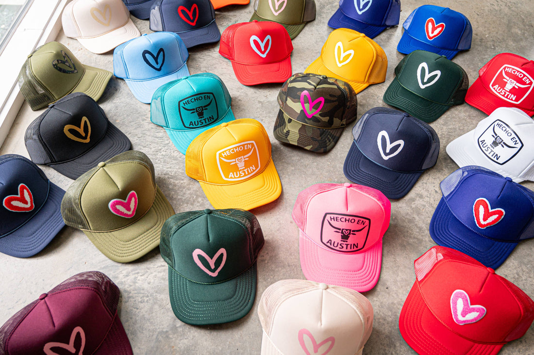 Imperfect Heart Trucker Hat - Classic Colorways: Navy/Red