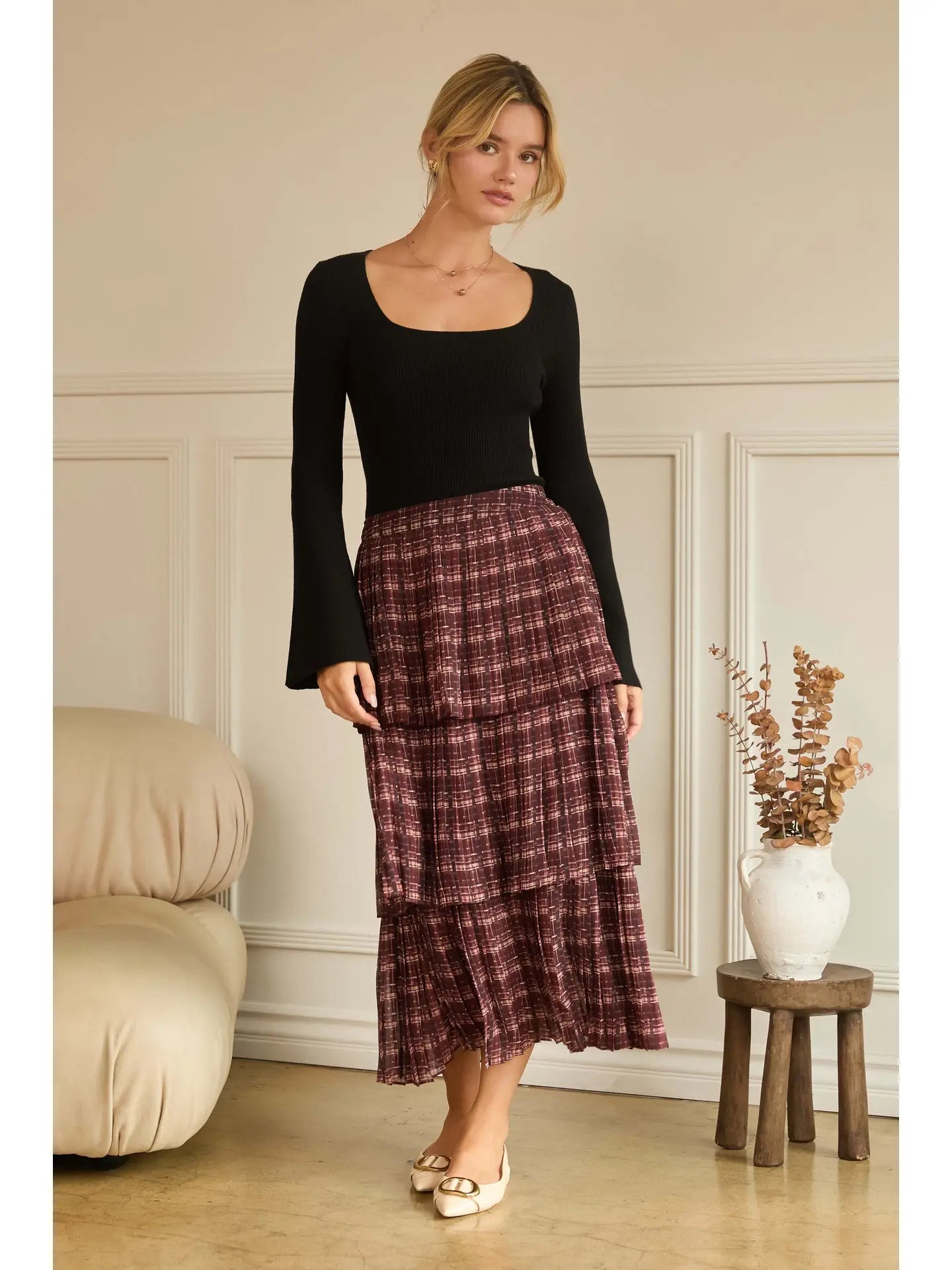 Black Square Neck Sweater