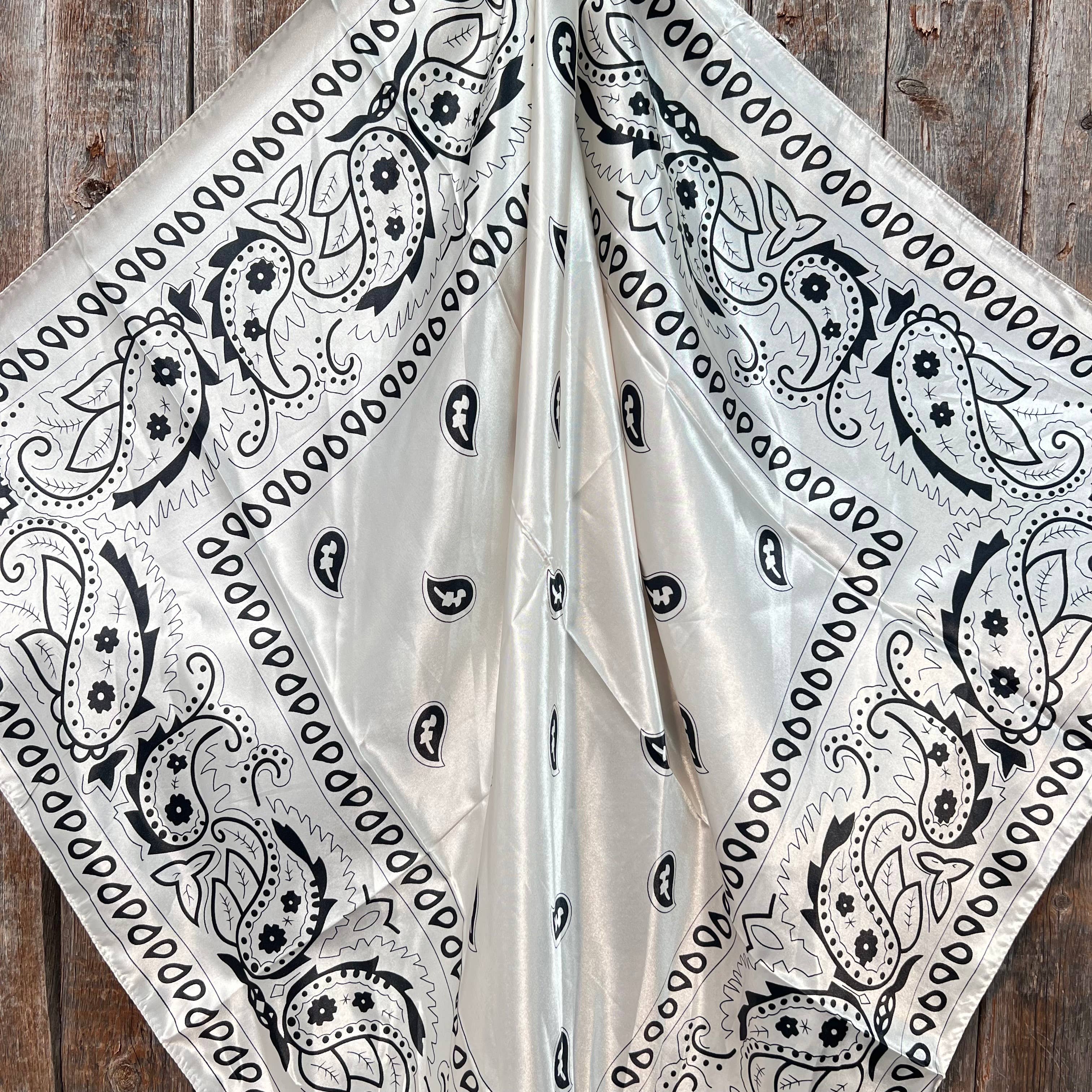Paisley Cream & Black Wild Rag