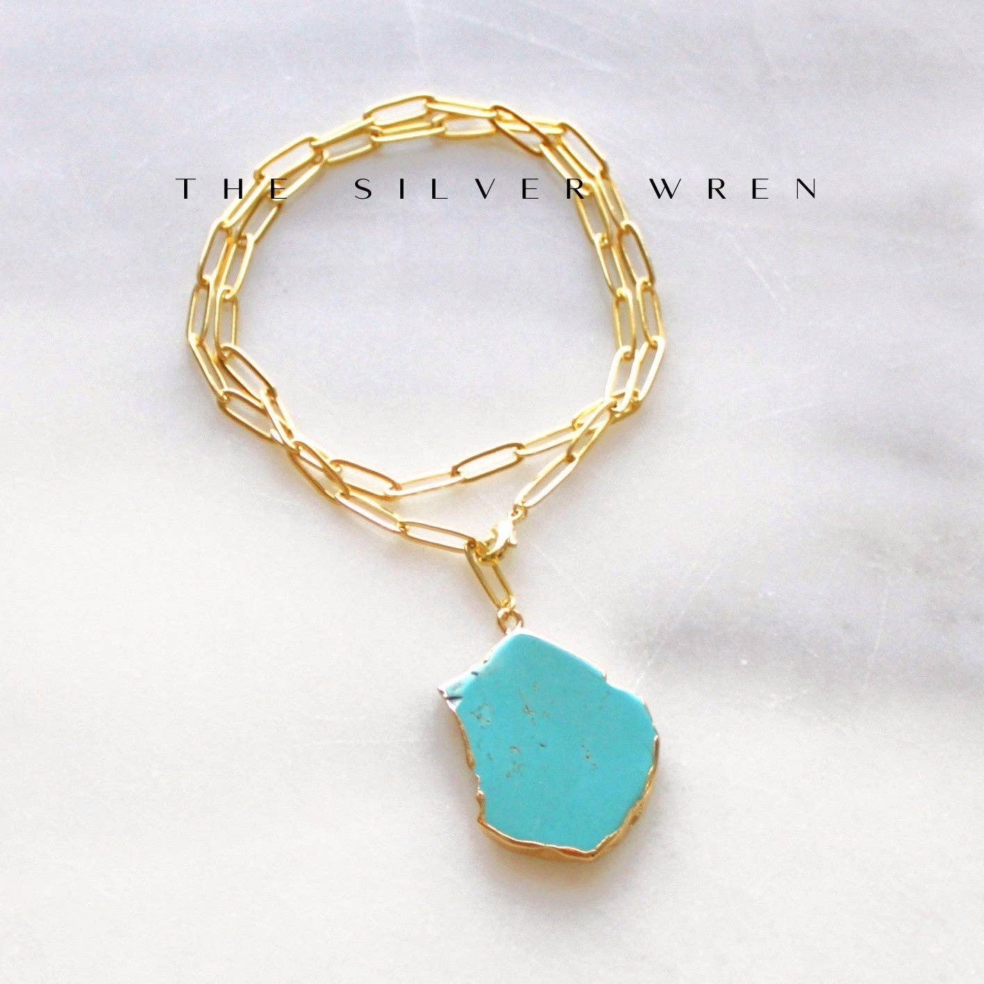 Luma Turquoise Medallion Necklace: 20 inch