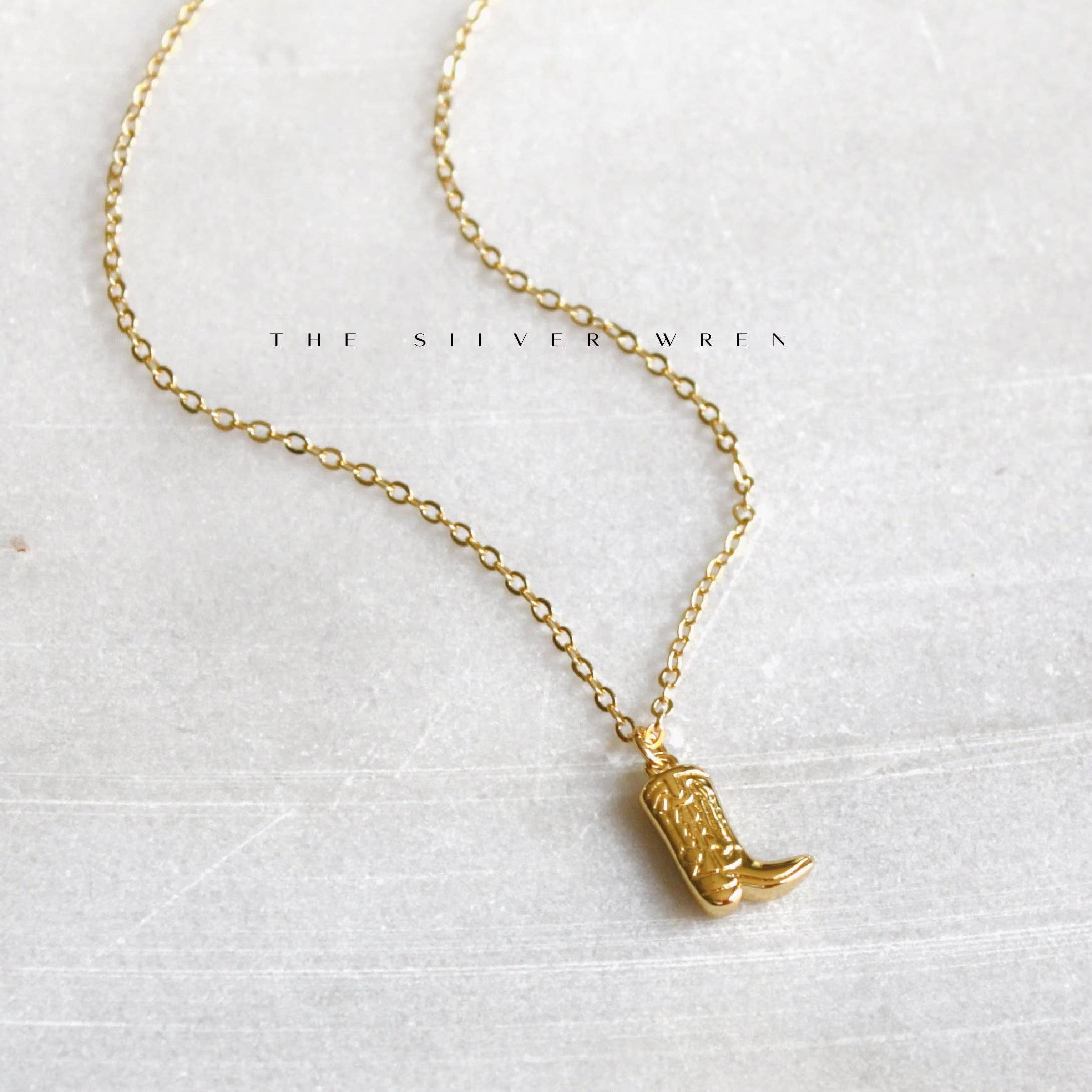 Western Pendant Necklaces: Boot / 16 inch