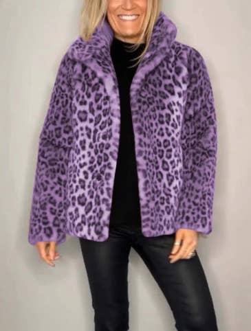 Leopard Print Faux Fur Coat