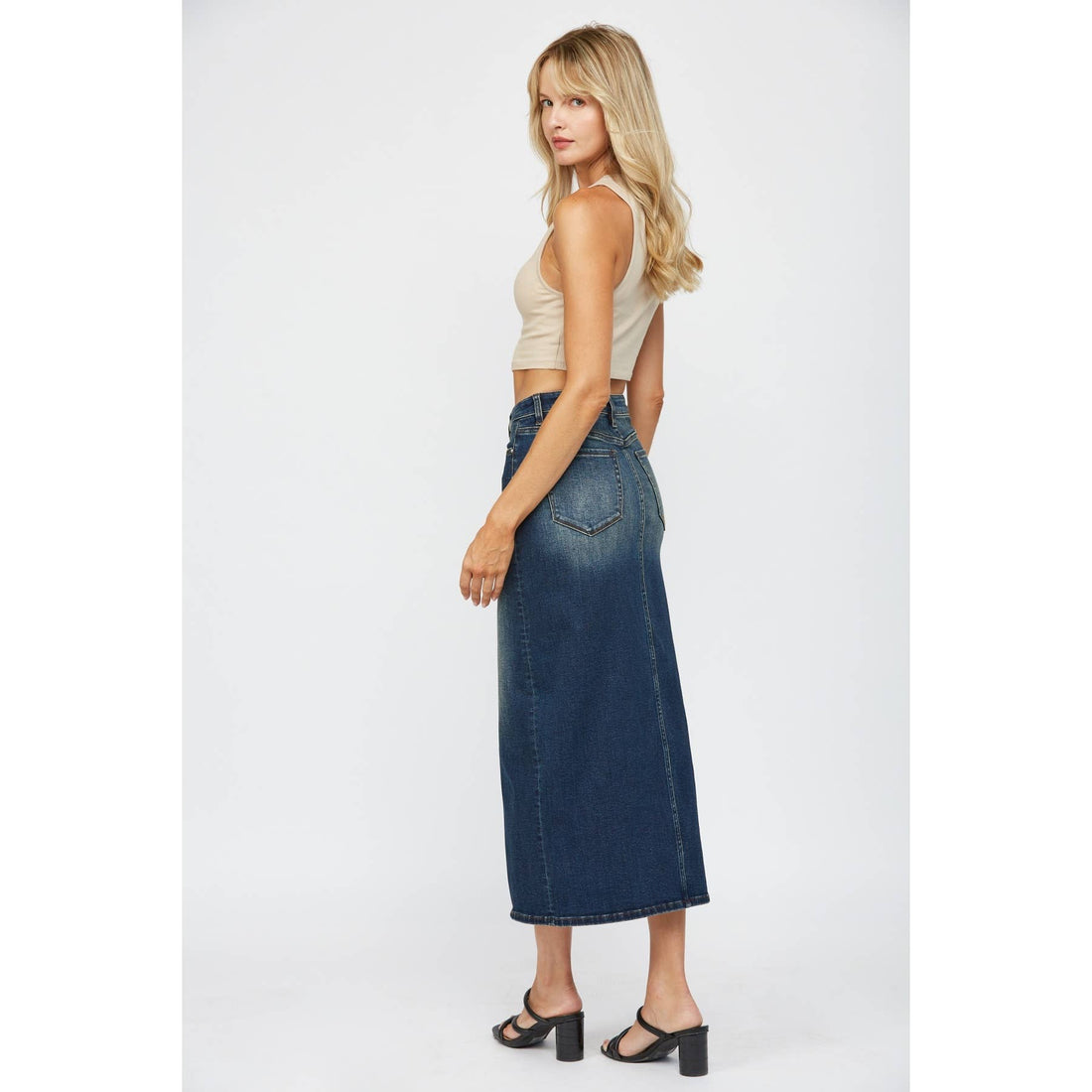Midi With Front Slit Skirt: Rafferty