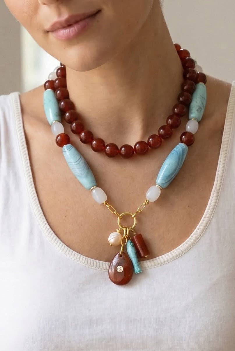 Statement Chunky Charm with Natural Stones