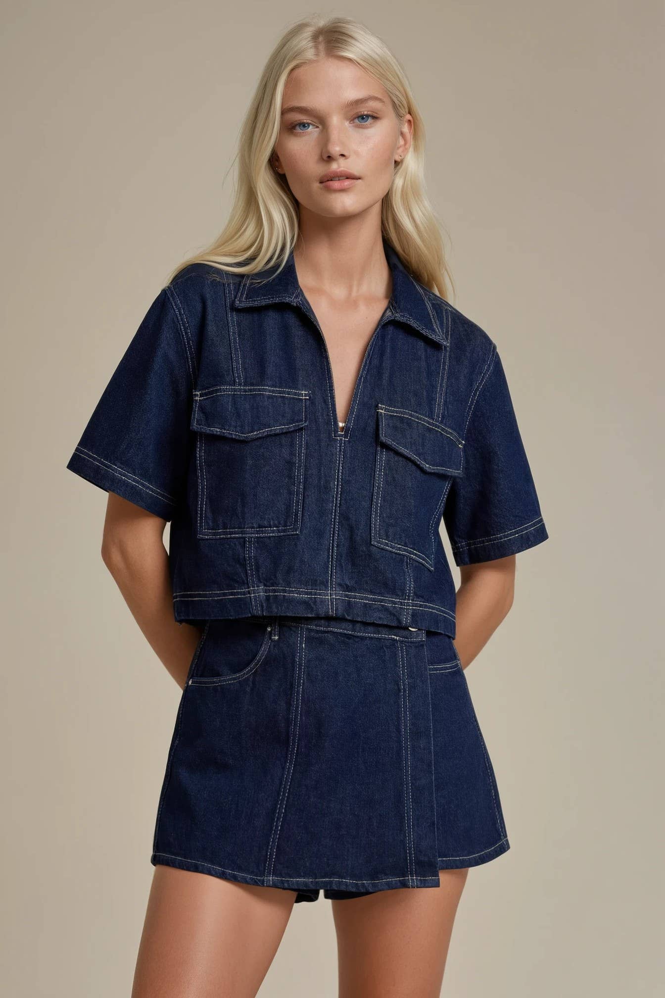 Cropped Denim Top