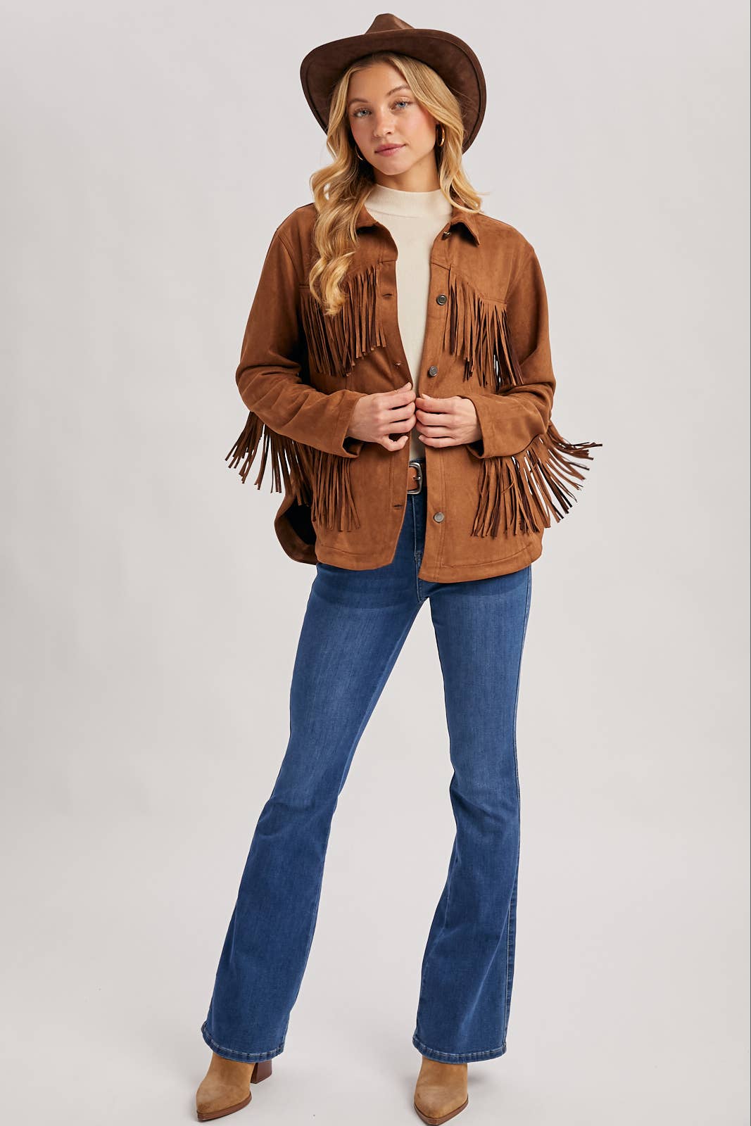WESTERN FRINGE JACKET: Black