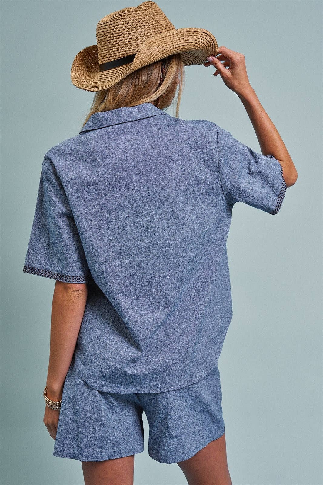 Western Boot Embroidered Pocket Shirt