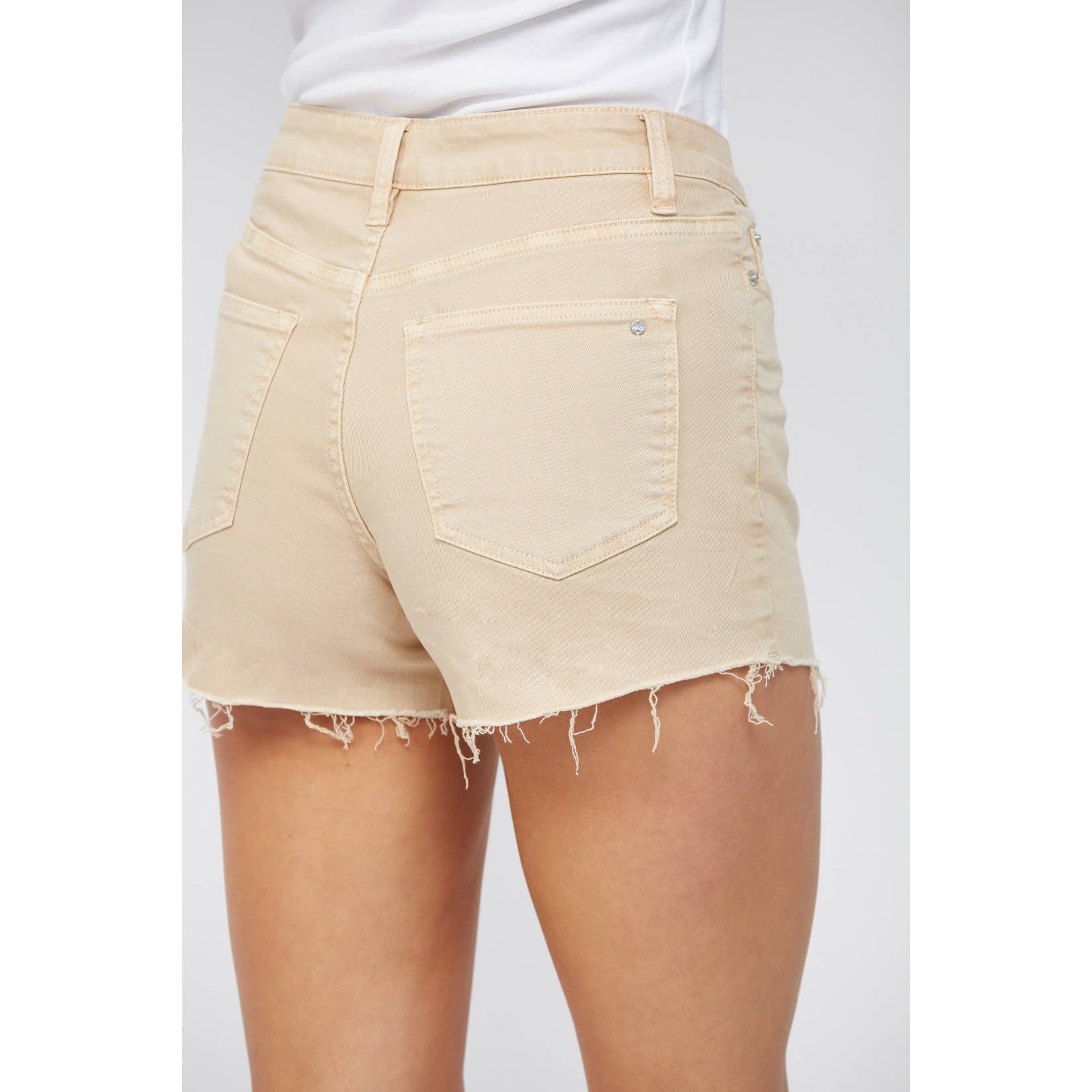 High Rise Vintage Shorts: Beige