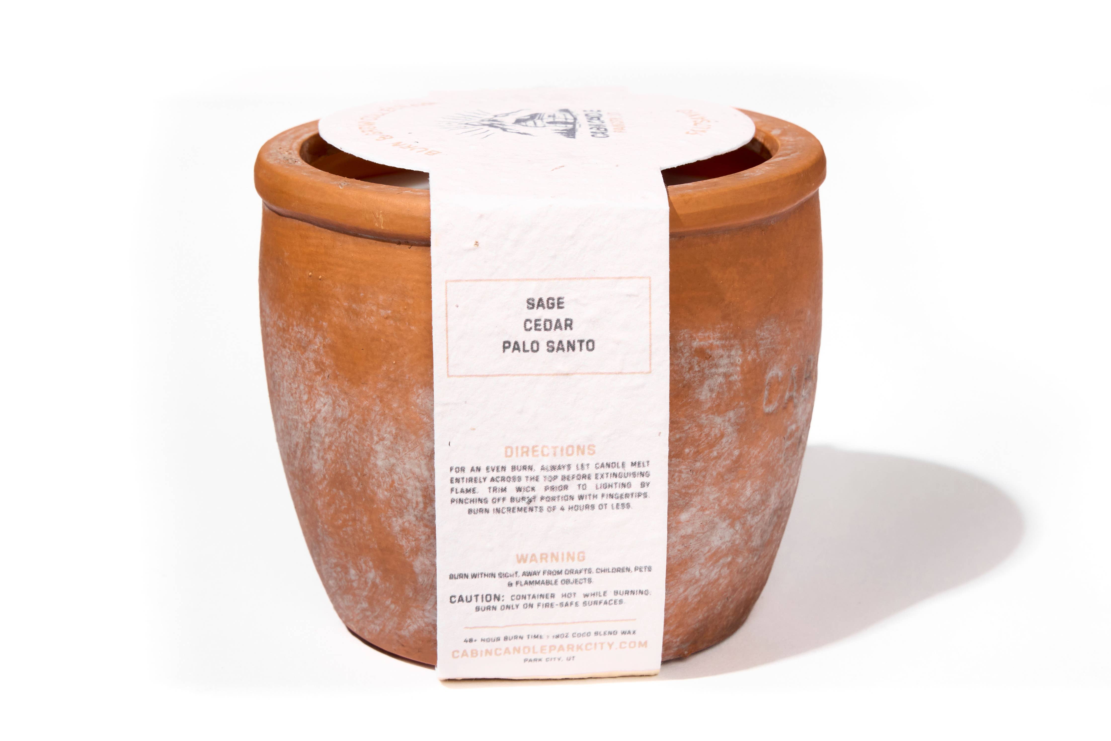 12 oz Plant Pot Scented Candle, Terra cotta pot, Seed Label: Flourish