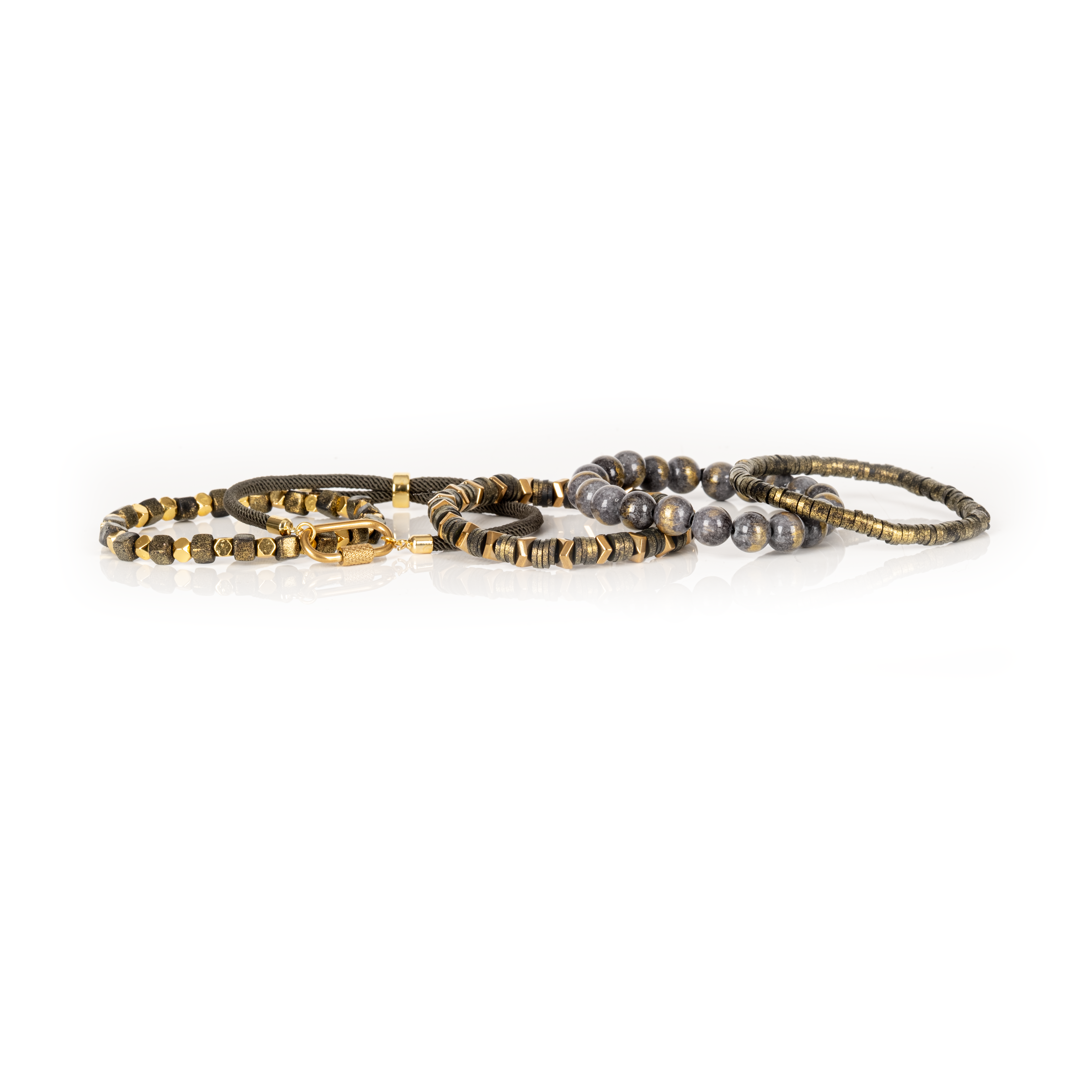 Ash & Gold Authority Bead Stack Bracelet: Small 18 cm