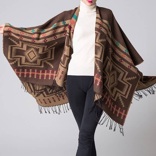 Wrap classic shawl: Brown