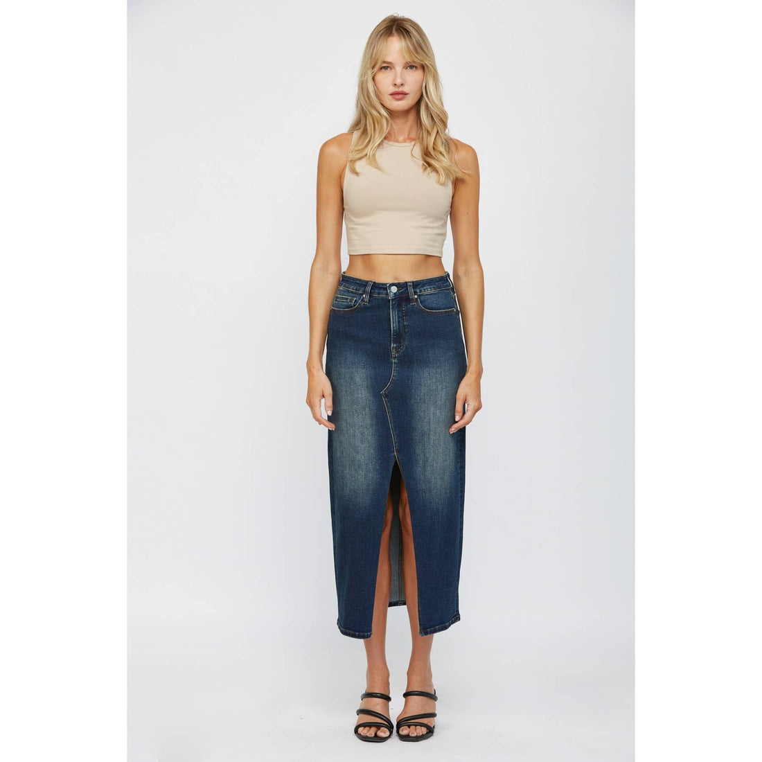 Midi With Front Slit Skirt: Rafferty
