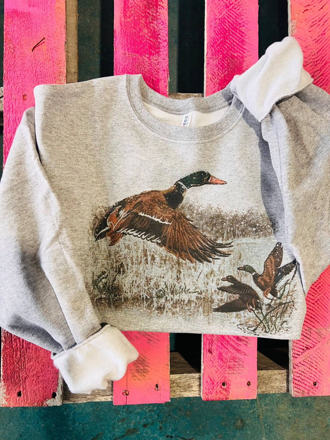 Retro Duck Scene: Grey Sweatshirt