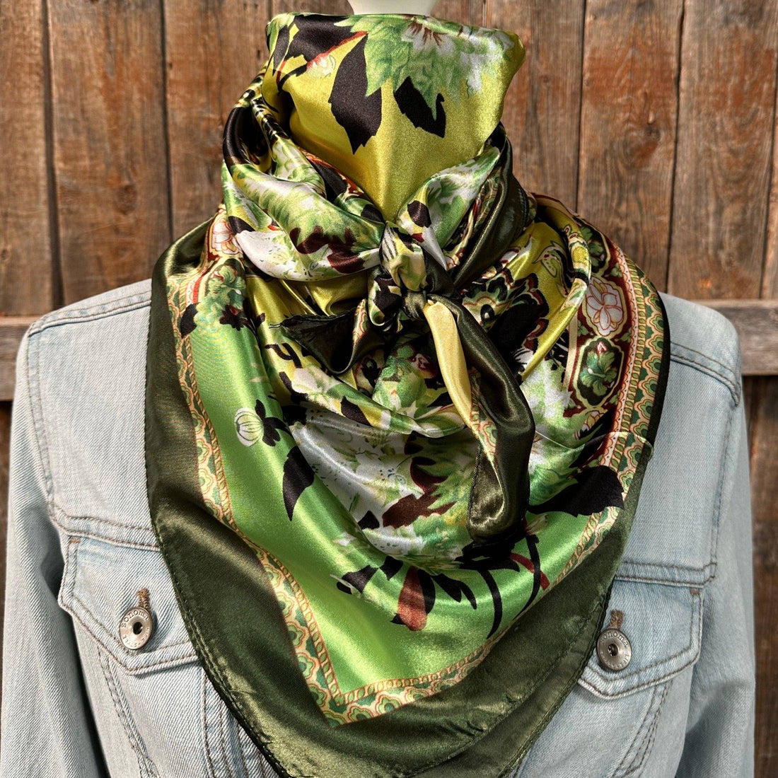 Green Floral Paisley Wild Rag