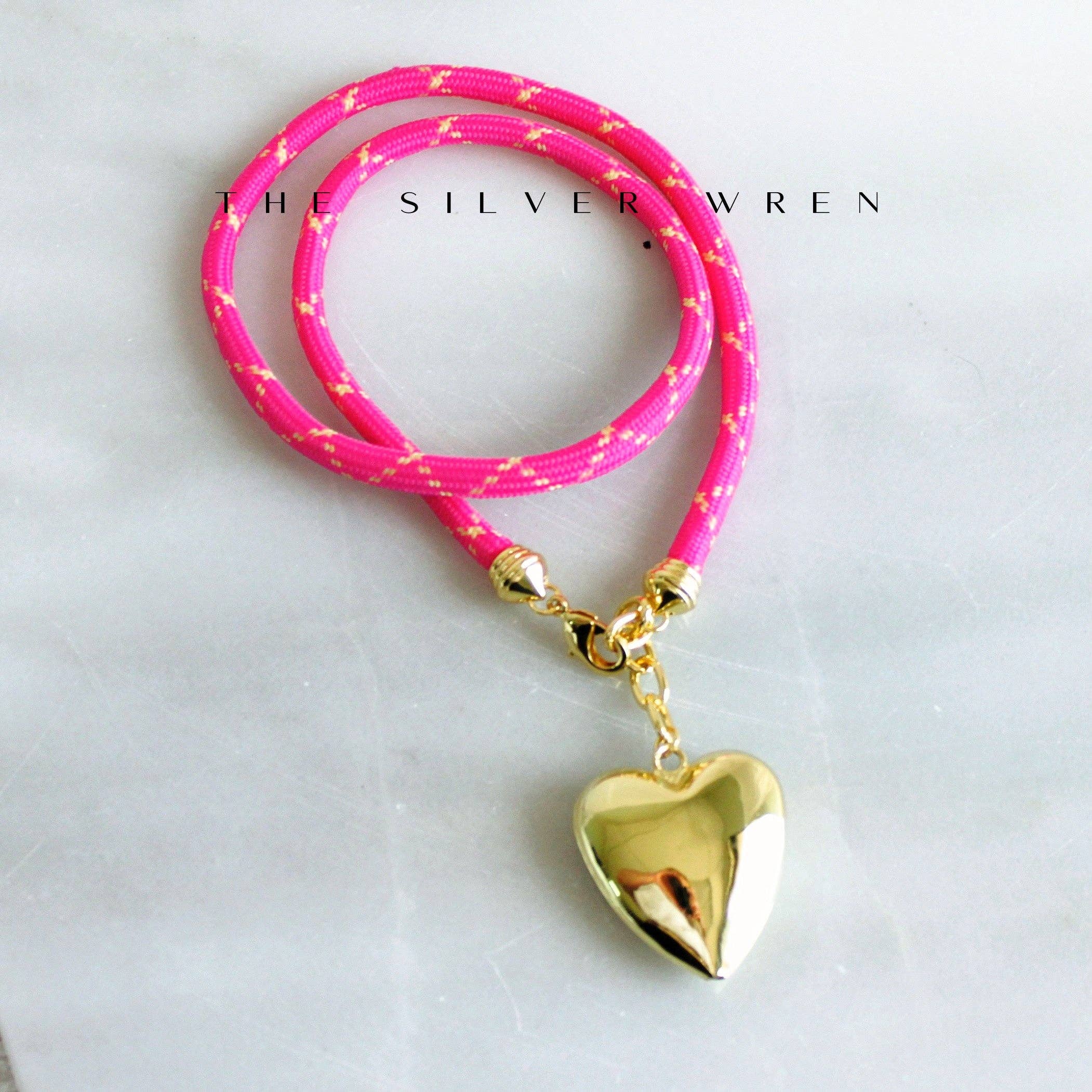 Tropical Winnie Cord Necklace - Trendy Giftable Jewelry: Hot Pink