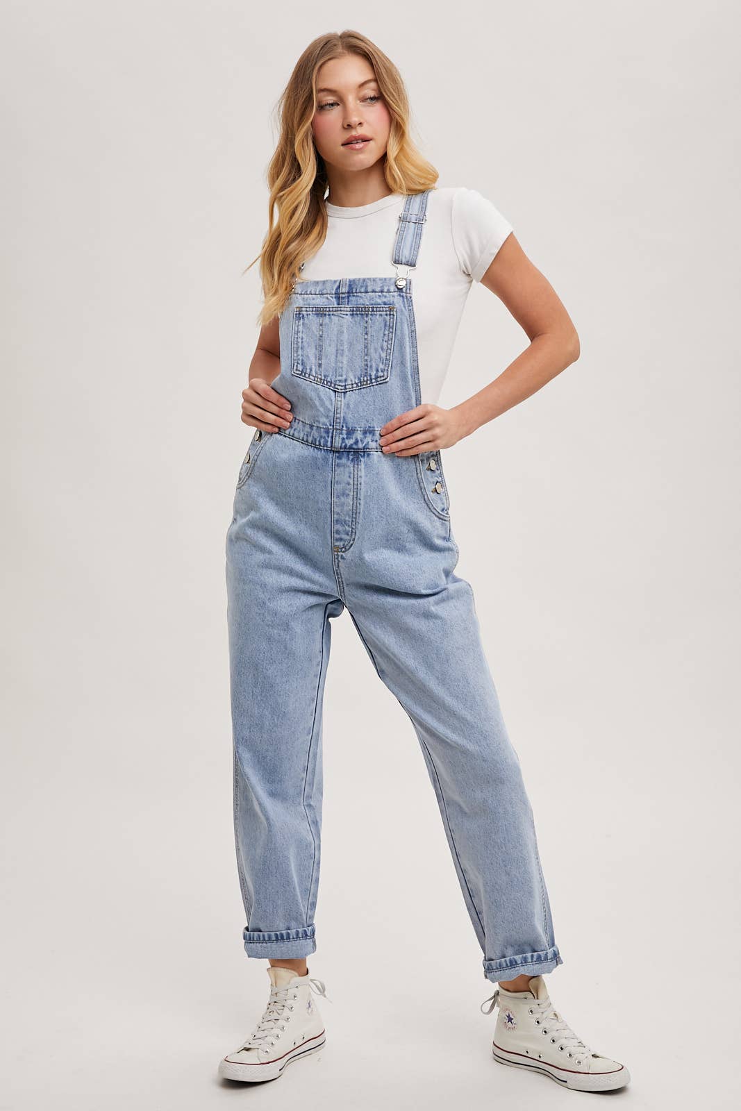 DENIM STRAIGHT LEG OVERALLS