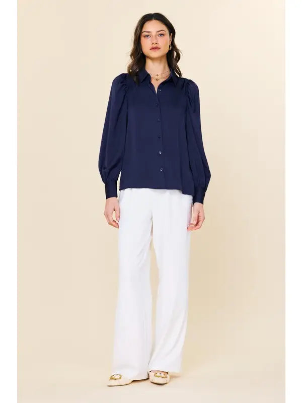 Oxford Blue 3Q Button Down