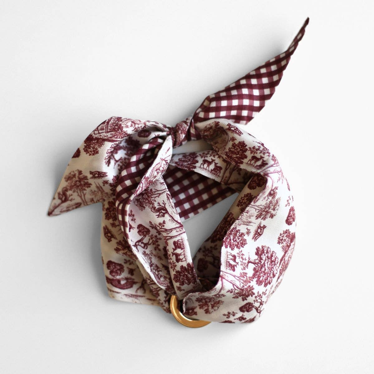 Burgundy Forest Toile Lil Twilly Scarf 33" | Wrist Scarf: Giftable Cube