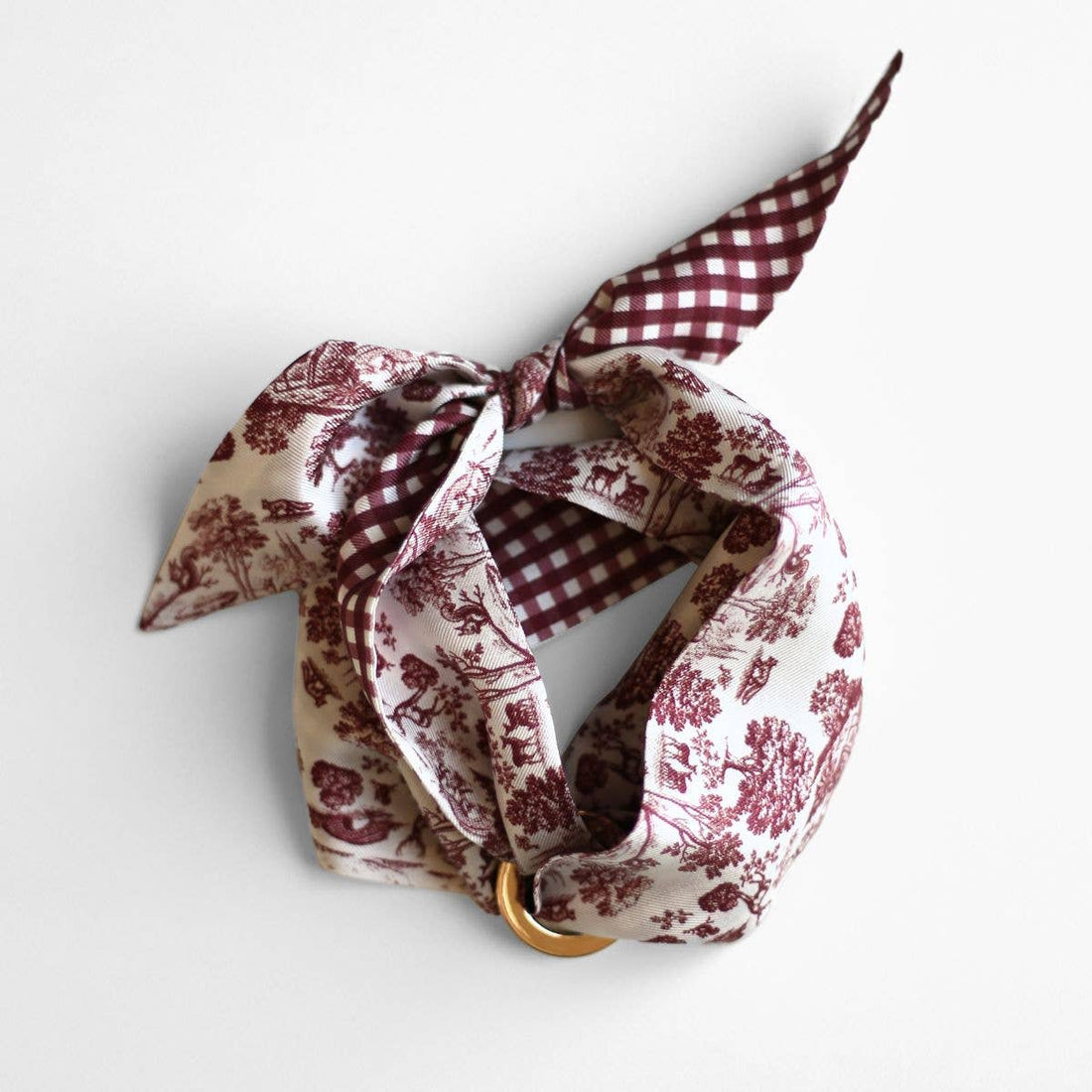 Burgundy Forest Toile Lil Twilly Scarf 33" | Wrist Scarf: Giftable Cube