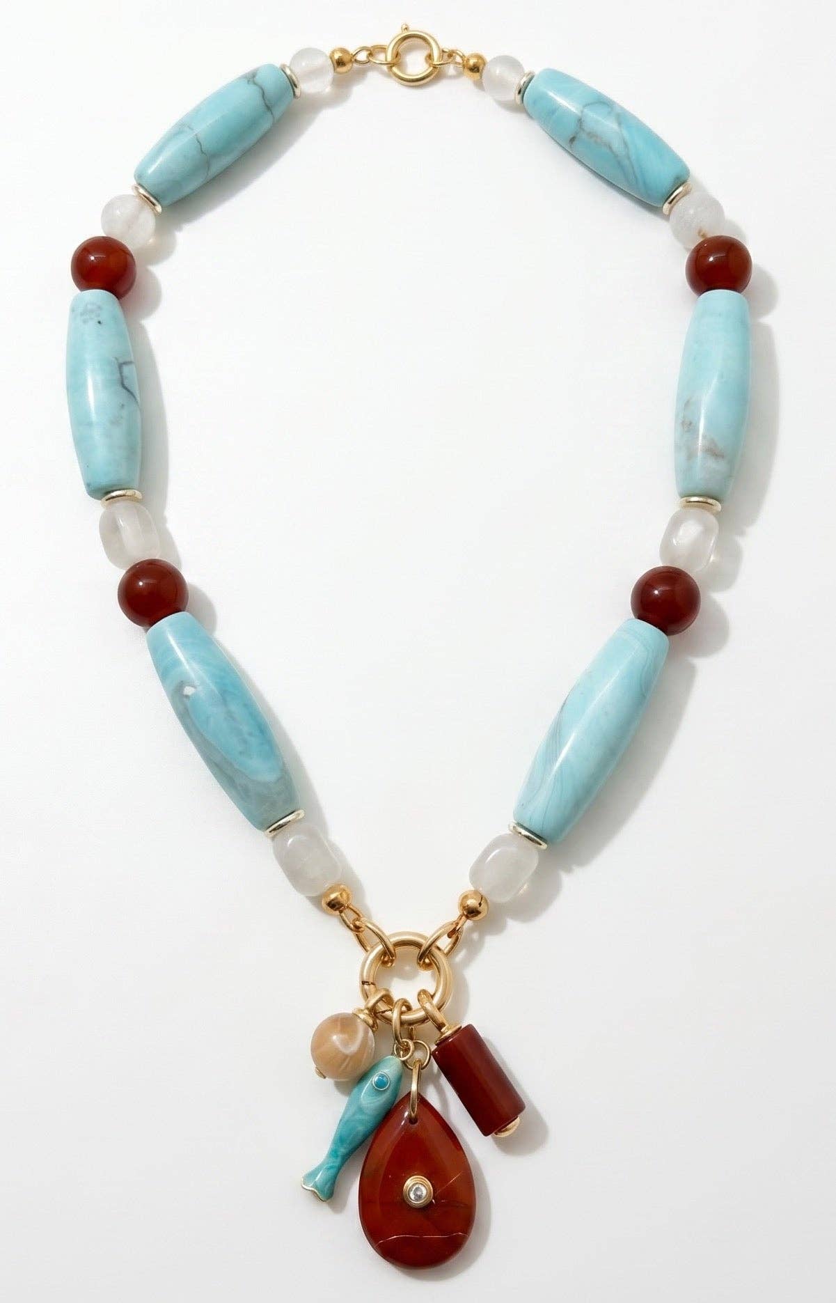 Statement Chunky Charm with Natural Stones