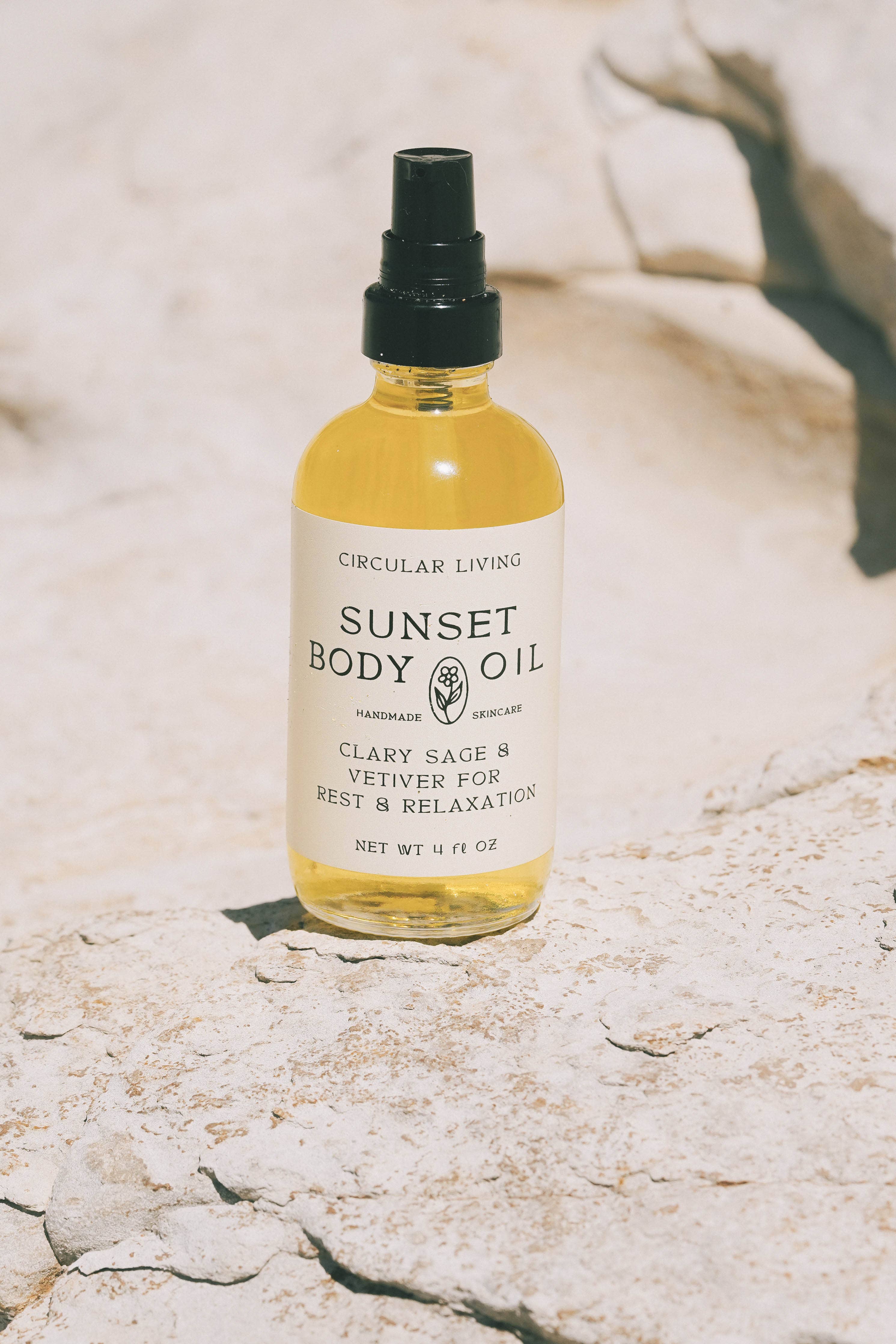 Sunset Body Oil, Clary Sage & Vetiver: Travel Size 2 fl oz