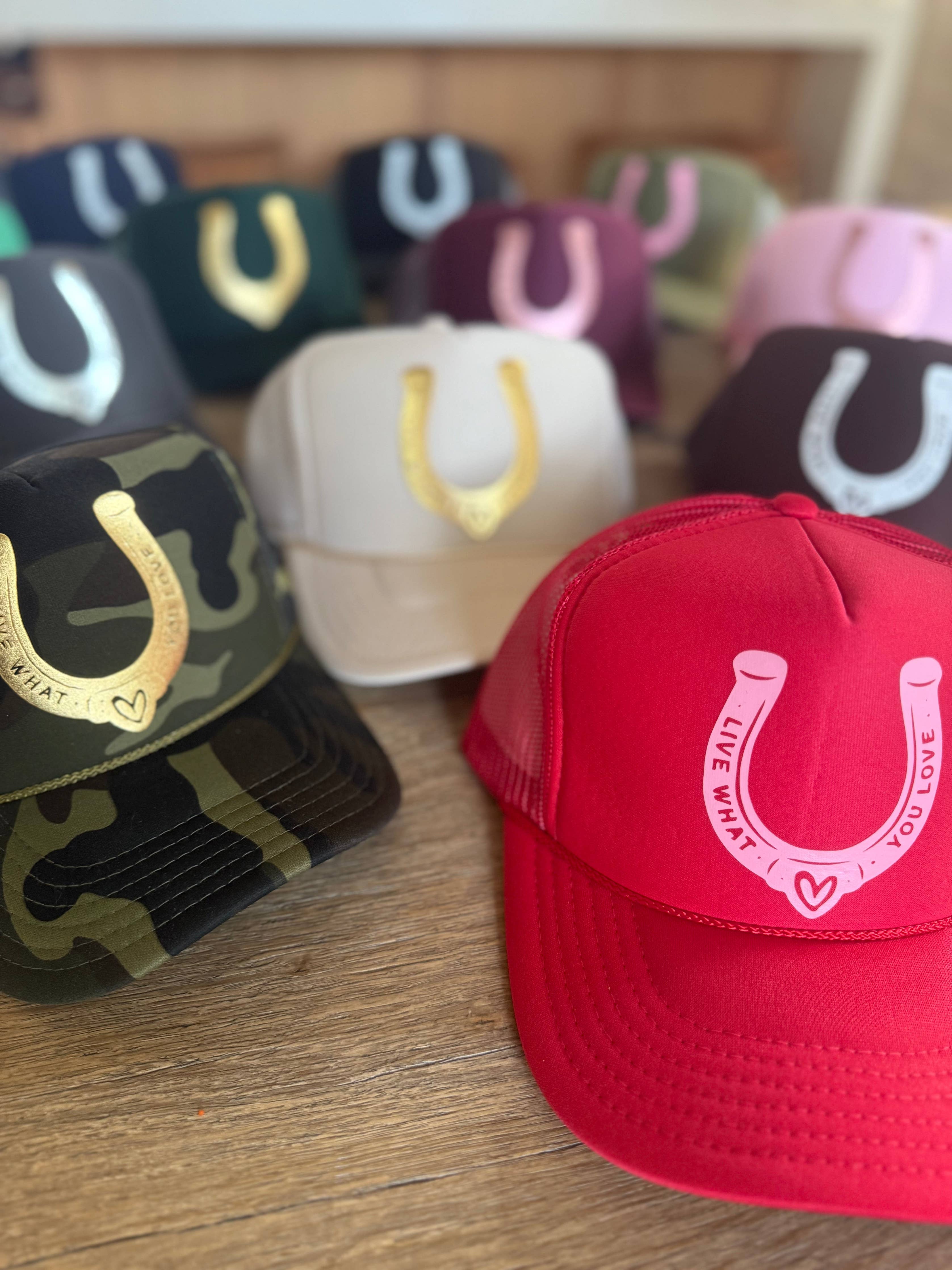 Lucky in Love Trucker: DARK GREEN - GOLD