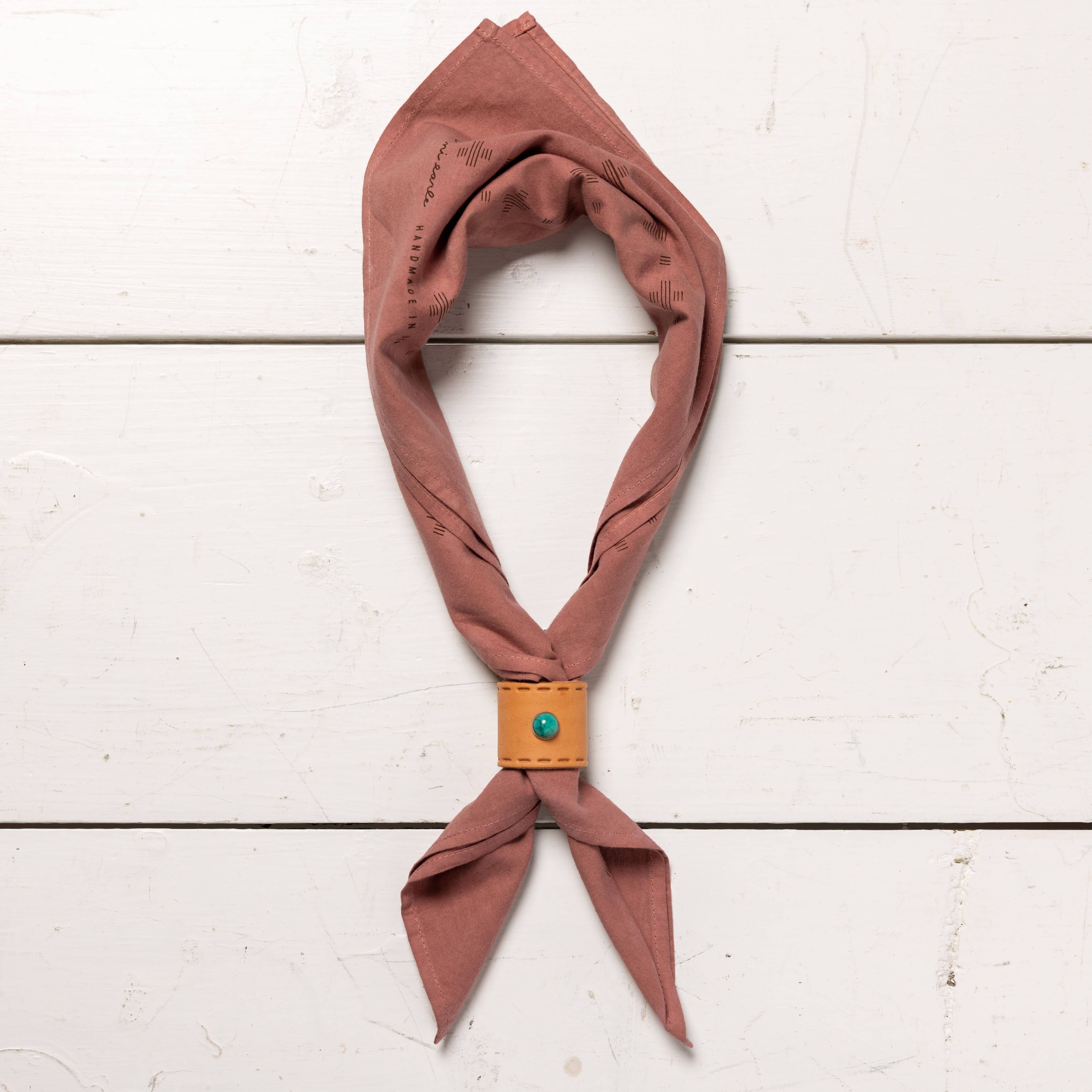 Leather Bandana Slide - Studded Dash - Scarf Ring