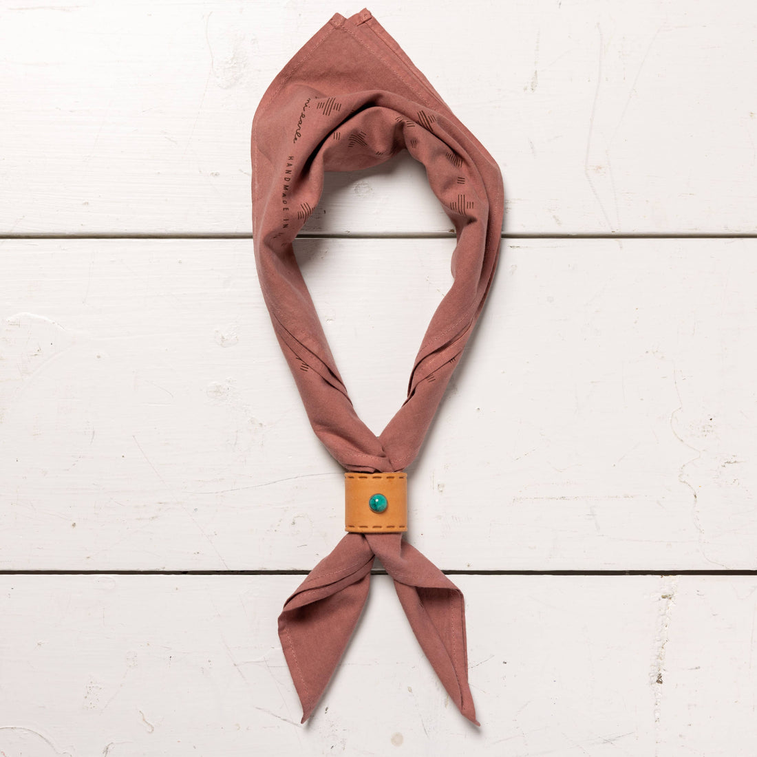 Leather Bandana Slide - Studded Dash - Scarf Ring