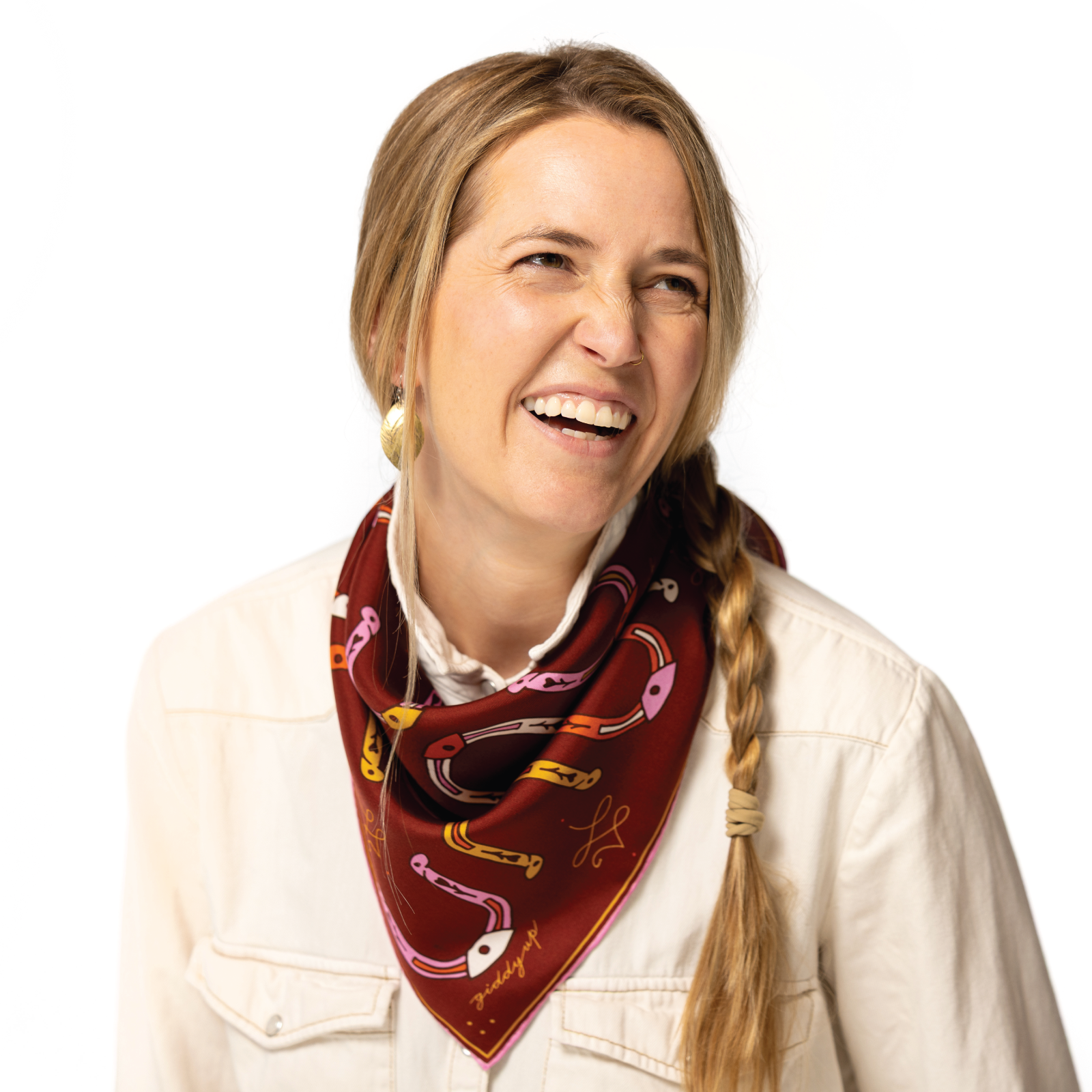 Silk Scarf - “Giddy Up” - Square Neck & Hair Scarf