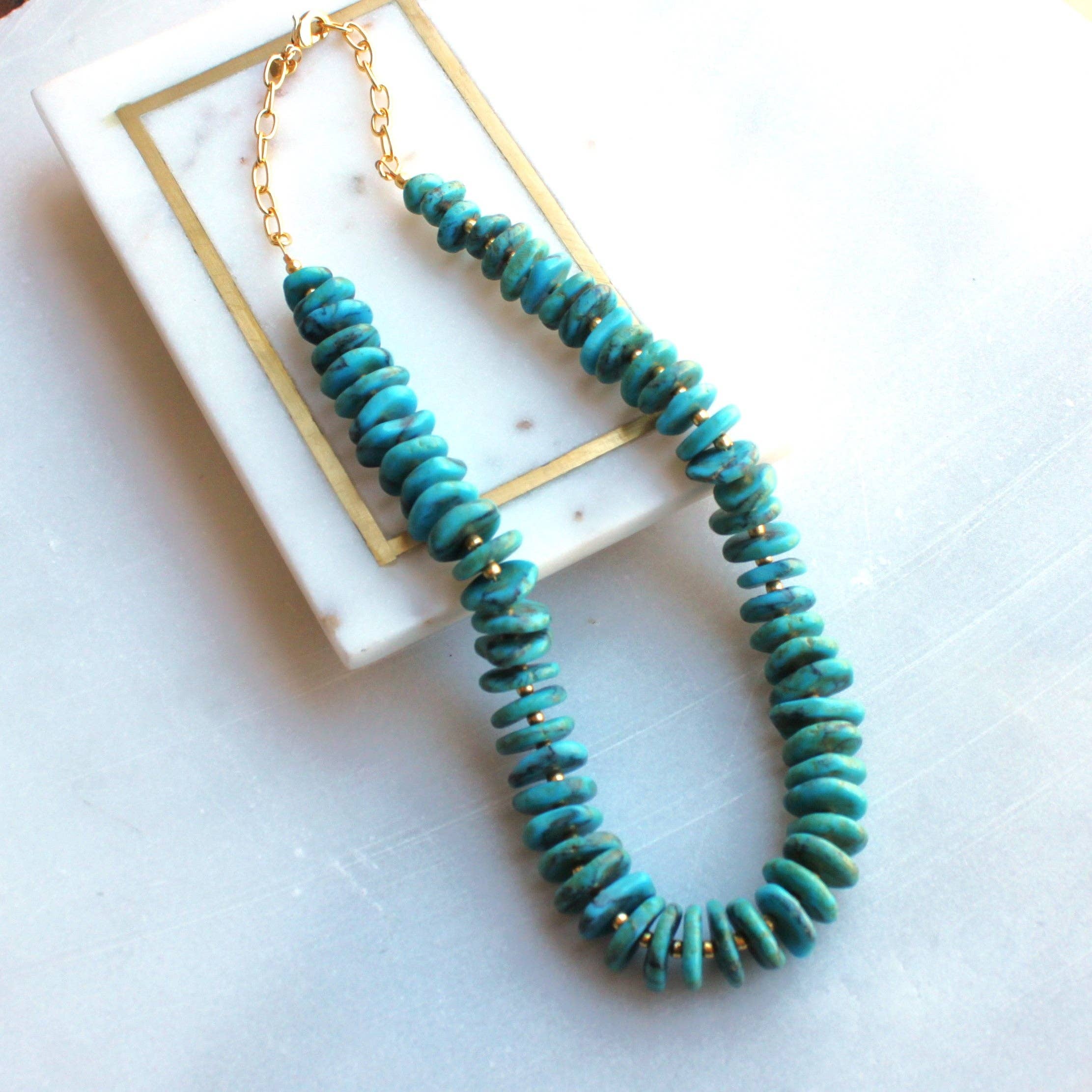 Canyon Water Turquoise Necklace, Handmade, Women-owned