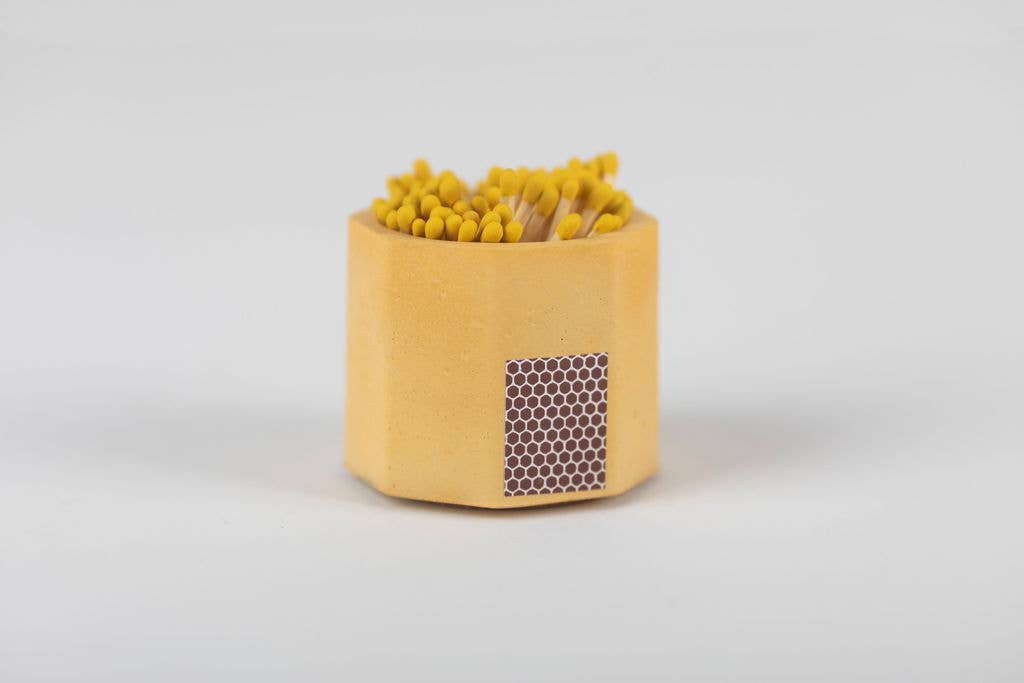 Concrete Match Holder – Modern Brights with 2-Inch Safety Matches: Blue